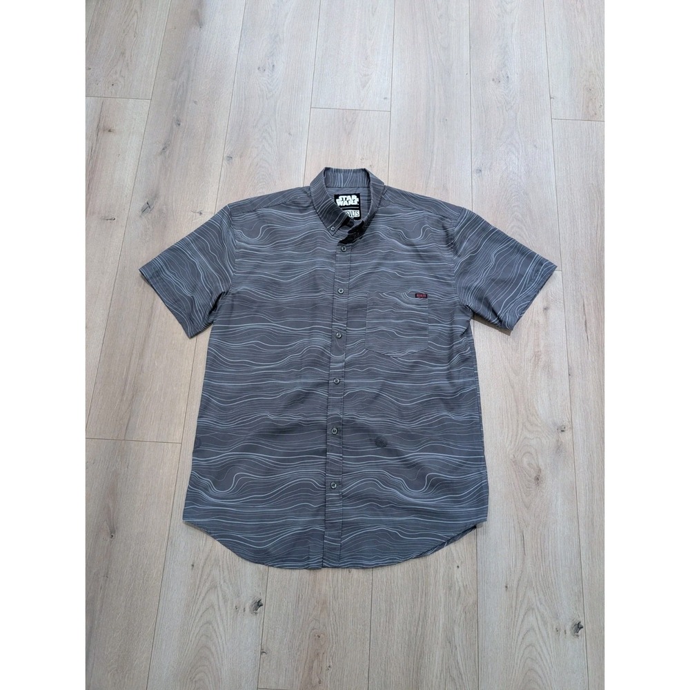 RSVLTS Star Wars The Mandalorian Beskar Steel Shirt Men Large Button Down Gray